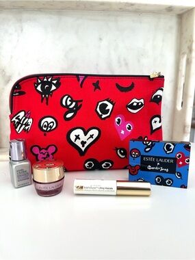 Estee Lauder x Quentin Jones Gift Set, Cosmetic Pouch, Skincare, Makeup NEW